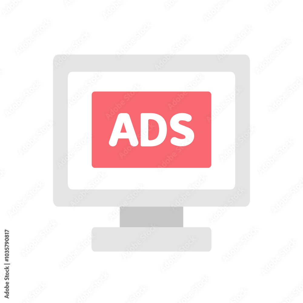 Web marketing ads icon. Advertisement, seo, promotion, business, online, marketing concepts. Flat vector design isolated illustration.