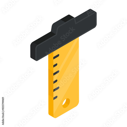 A flat isometric design icon of vernier caliper

