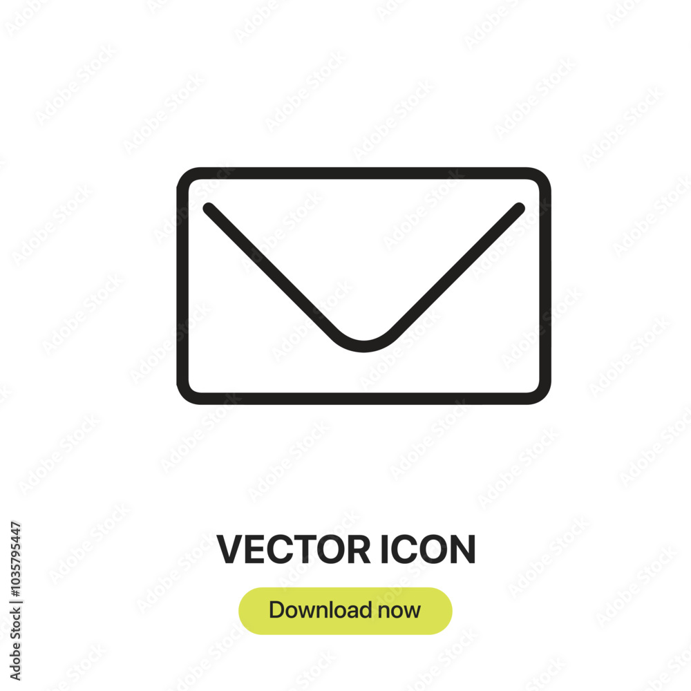Envelope icon vector. Linear-style sign for mobile concept and web design. Envelope symbol illustration. Pixel vector graphics - Vector. Envelope icon vector. Linear-style sign for mobile concept and web design. Envelope symbol illustration. Pixel vector graphics - Vector.