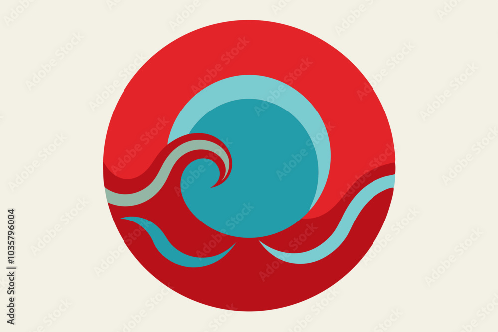 Minimalist Circle Wave Vector Illustration Minimalist Circle Wave Vector Illustration