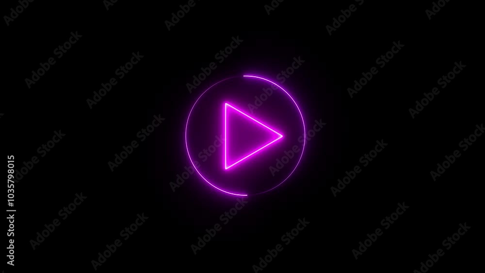 video play button animation with neon line circle animation. video play button animation with neon line circle animation.