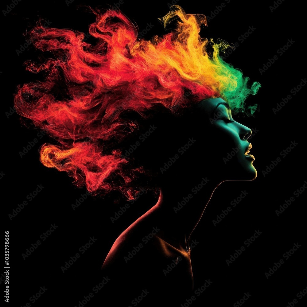 Vibrant creativity an artistic expression through colorful hair and emotion Vibrant creativity an artistic expression through colorful hair and emotion