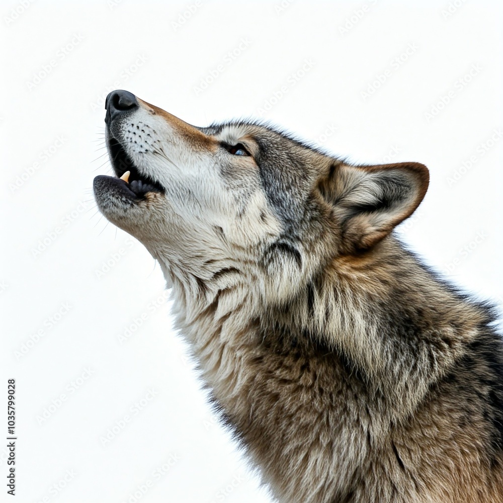 Obraz premium head of a howling wolf, isolated