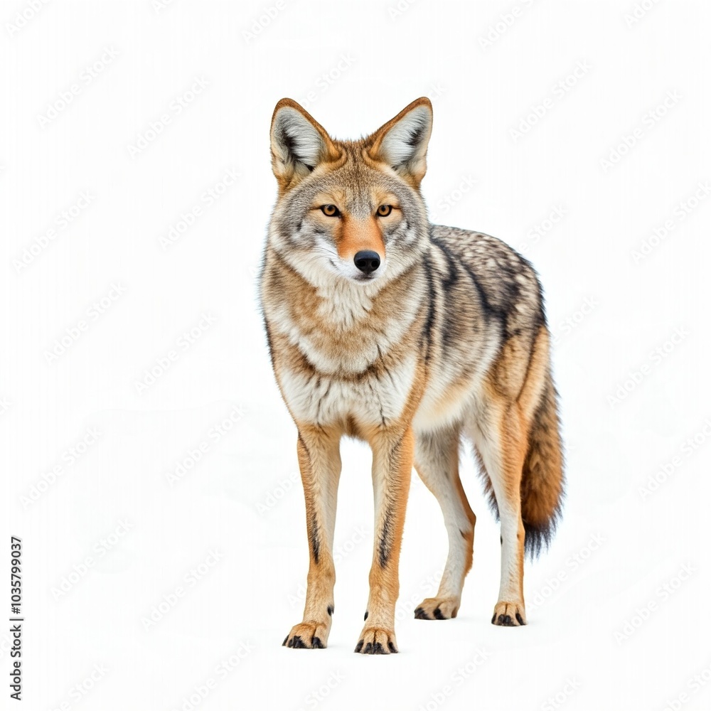 gray coyote isolated on white gray coyote isolated on white