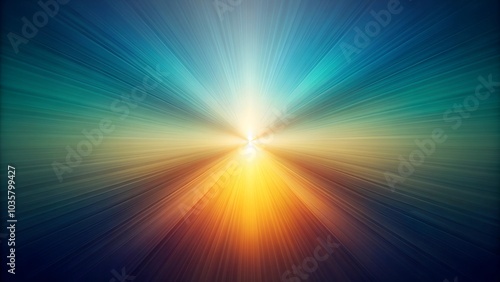 Abstract radial light burst in blue and yellow