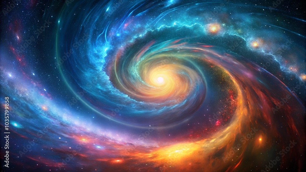 Cosmic spiral galaxy swirling in deep space Cosmic spiral galaxy swirling in deep space