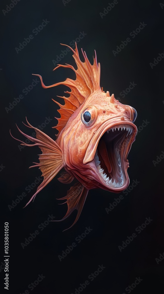 Fototapeta premium A fish with its mouth wide open