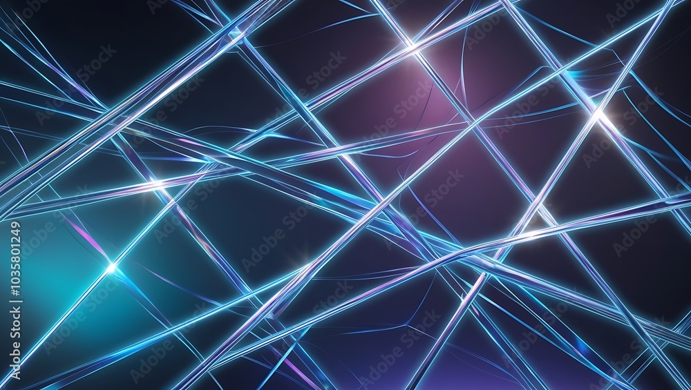 Abstract background with holographic lines. Generative Ai.