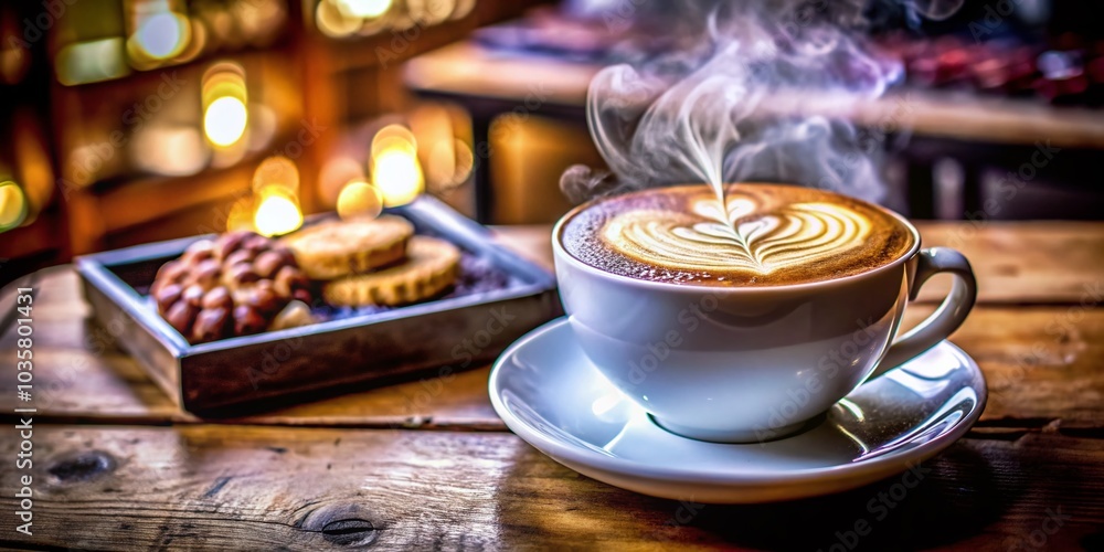 Relaxing Cappuccino Moments: Macro Photography of a Cozy Coffee Experience Relaxing Cappuccino Moments: Macro Photography of a Cozy Coffee Experience