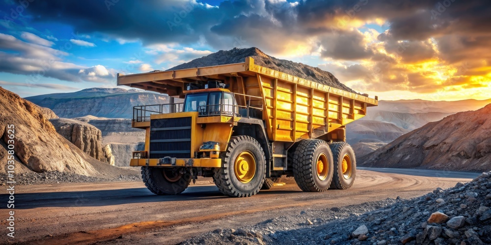 Big mining truck in open pit mine industry hauling coal, coal, mining, truck, open pit, industry Big mining truck in open pit mine industry hauling coal, coal, mining, truck, open pit, industry