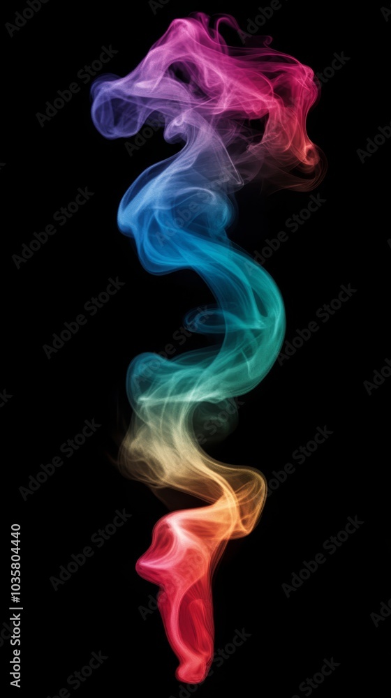Vibrant smokes of red, blue, green, yellow, and pink against a black backdrop..Black background with colorful smokes: red, blue, green Vibrant smokes of red, blue, green, yellow, and pink against a black backdrop..Black background with colorful smokes: red, blue, green