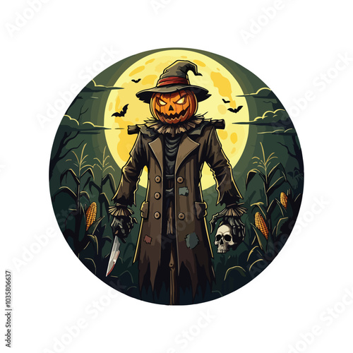 Creepy Halloween Vector Haunted House and Spooky Webs