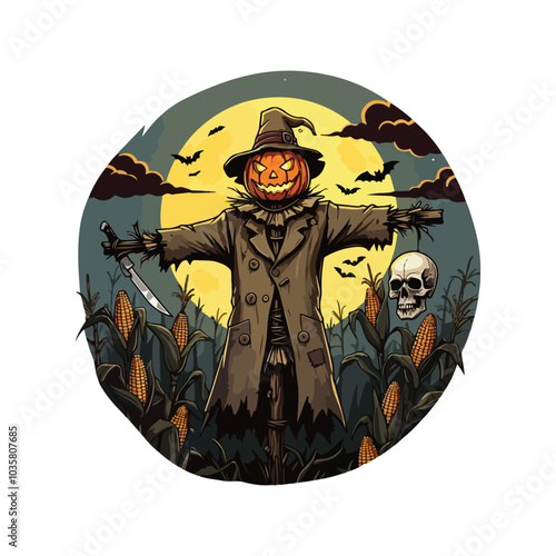 Creepy Halloween Vector Haunted House and Spooky Webs