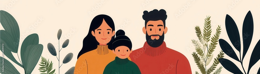 New Year 2025, family together in love, celebrating new beginnings, flat design illustration New Year 2025, family together in love, celebrating new beginnings, flat design illustration