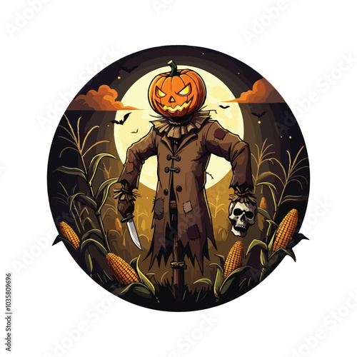 Creepy Halloween Vector Haunted House and Spooky Webs