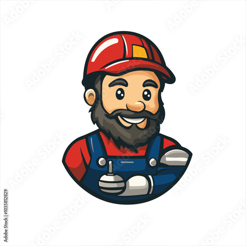 simple logo of a plumber , on a white background