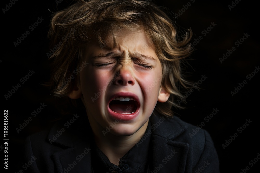 An upset boy crying,ai generated An upset boy crying,ai generated