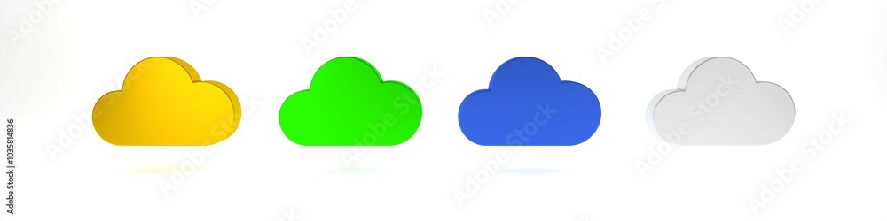 Colorful Cloud icon isolated on white background. Minimalism concept. 3D render illustration Colorful Cloud icon isolated on white background. Minimalism concept. 3D render illustration