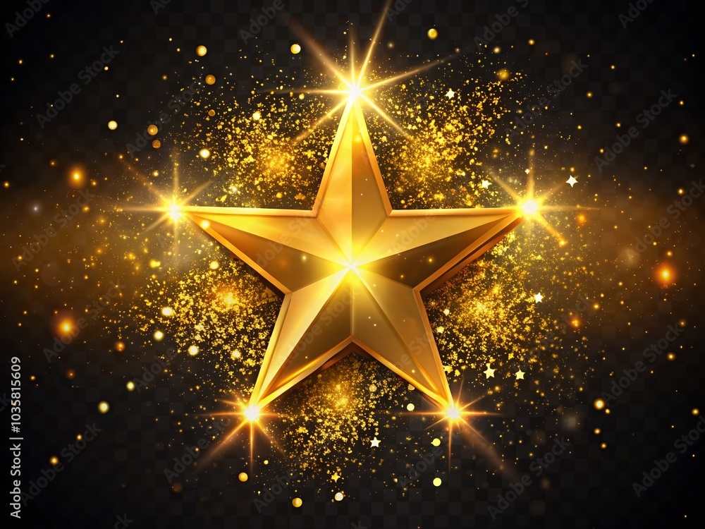 Shining Gold Star with Particles - High Dynamic Range Looping Animation Shining Gold Star with Particles - High Dynamic Range Looping Animation