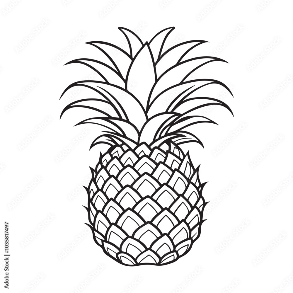 Obraz premium Vector silhouette image of a Pineapple on a white background