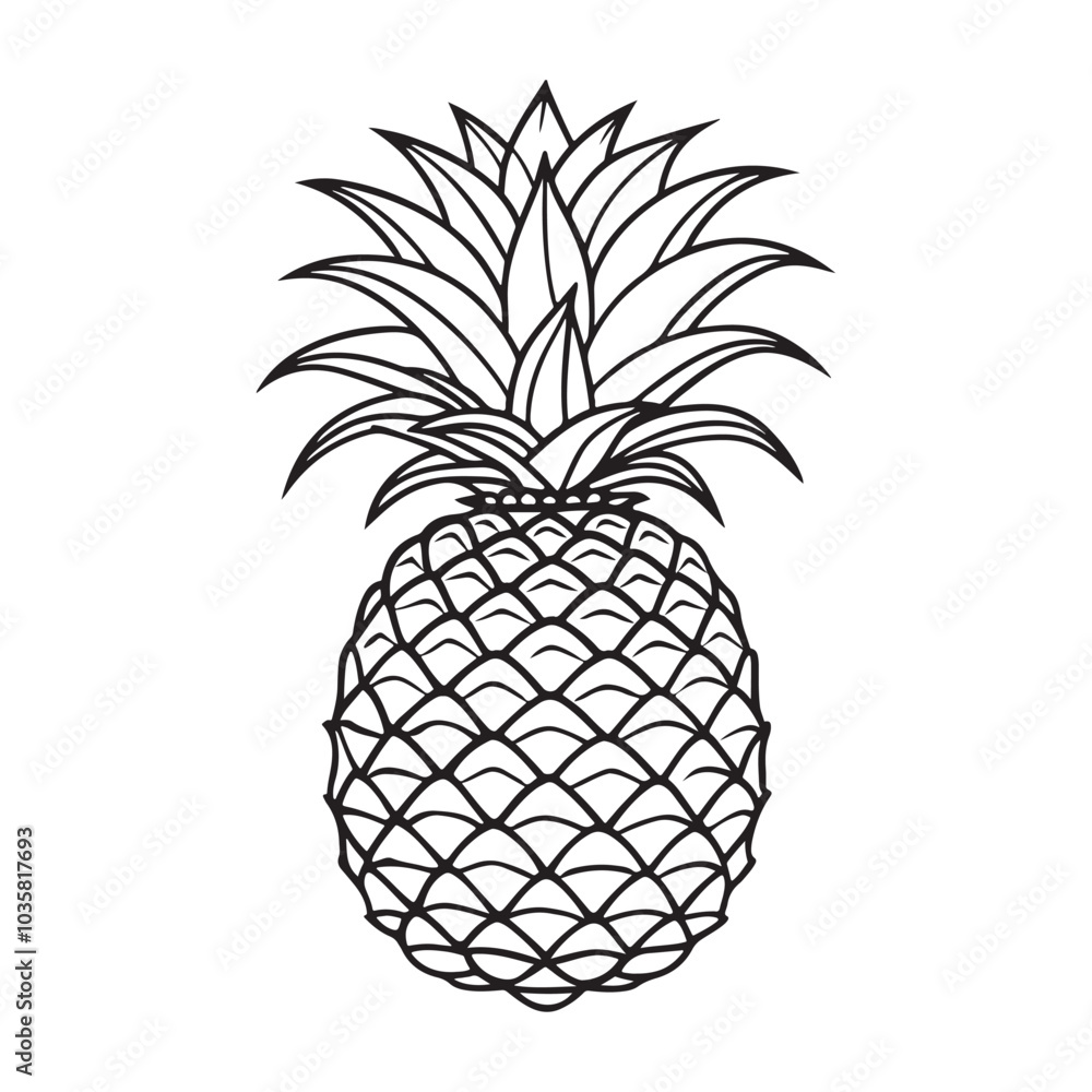 Obraz premium Vector silhouette image of a Pineapple on a white background