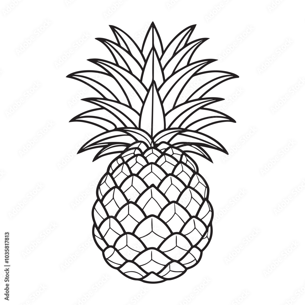 Vector silhouette image of a Pineapple on a white background Vector silhouette image of a Pineapple on a white background