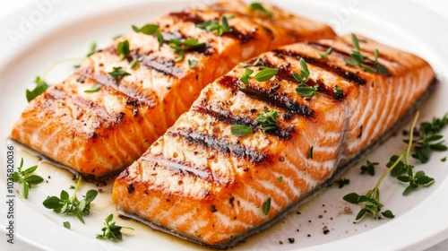 Grilled Salmon Fillets with Fresh Herbs