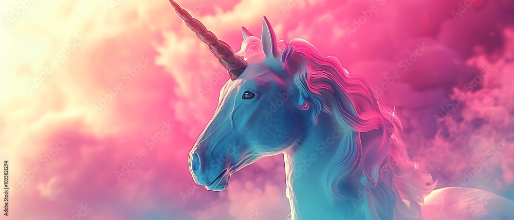 A majestic unicorn stands tall against a dreamy pastel sky symbolizing magic and fantasy in a whimsical world of color A majestic unicorn stands tall against a dreamy pastel sky symbolizing magic and fantasy in a whimsical world of color