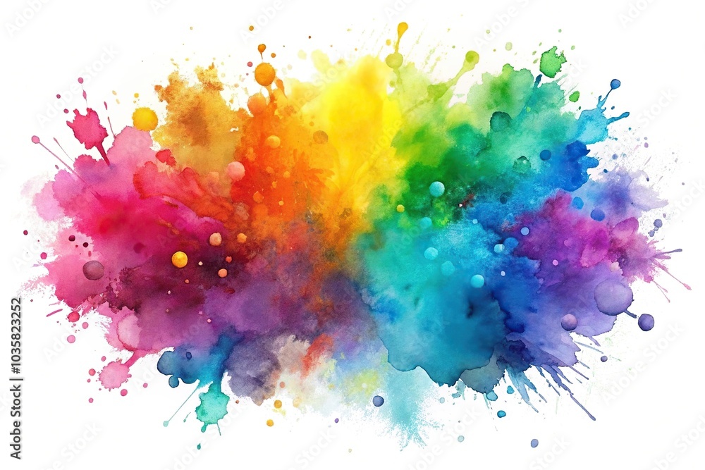 Aerial abstract watercolor splashes on a white background Aerial abstract watercolor splashes on a white background