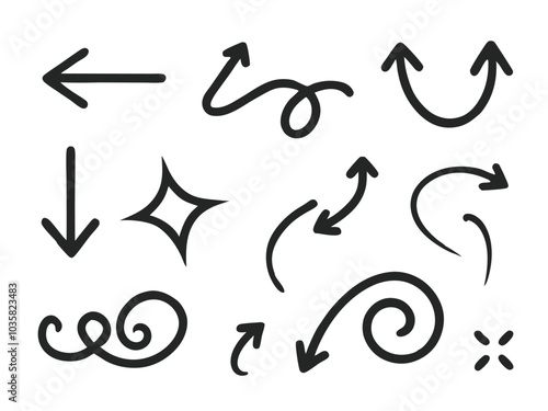 Hand-Drawn Vector Arrows Set for Creative Infographics and Presentations.