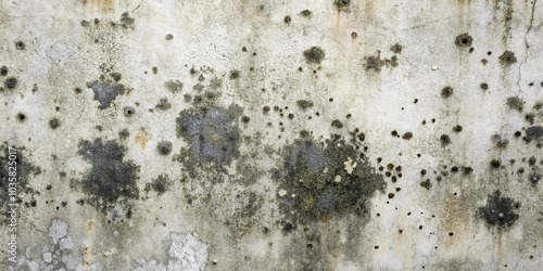 Aerial background of concrete wall with black mold spots photo