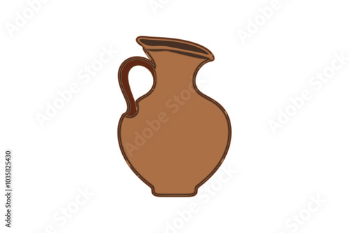 Flat drawing of ceramic jugs - Unique images perfect for home decor, art projects and design inspiration
