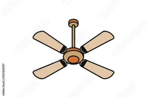 Electric ceiling fan clipart vector art and illustration for your design projects