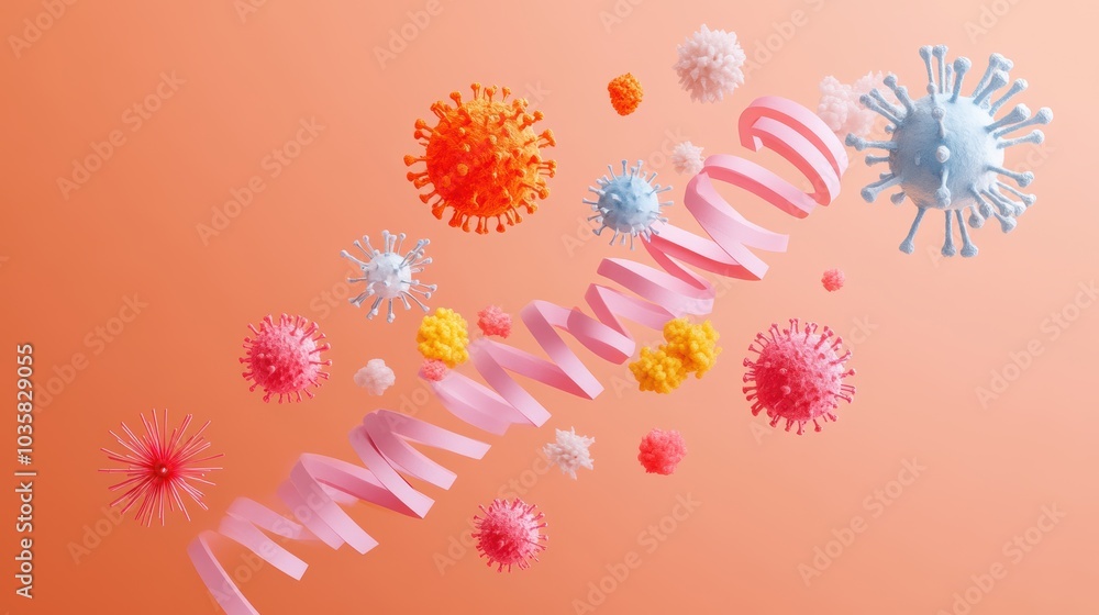 A schematic representation of different viral shapes and structures, including spherical, helical, and complex. A schematic representation of different viral shapes and structures, including spherical, helical, and complex.