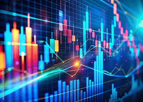 Stunning Macro Photography of Stock Graphs Created with Generative AI Technology for Financial Insights