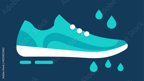 WaterResistant Feature A shoe surrounded by droplets of water illustrating its waterresistant material perfect for various weather conditions while maintaining a stylish look.