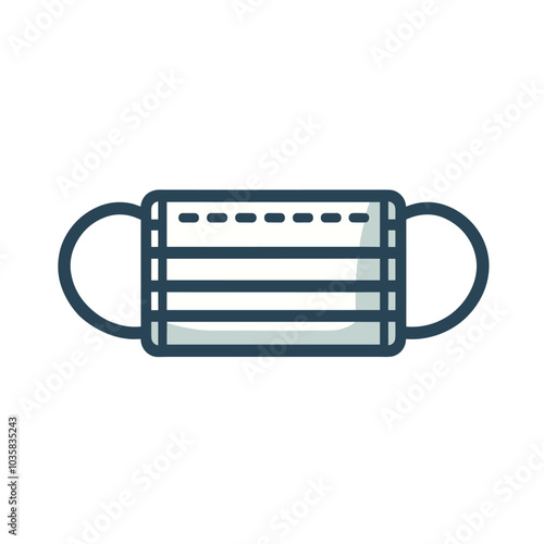 Vector illustration of surgical face mask for health protection and safety awareness