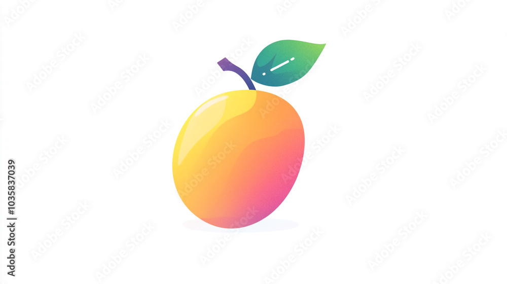 Colorful Mango Fruit Illustration Tropical Design Element Colorful Mango Fruit Illustration Tropical Design Element