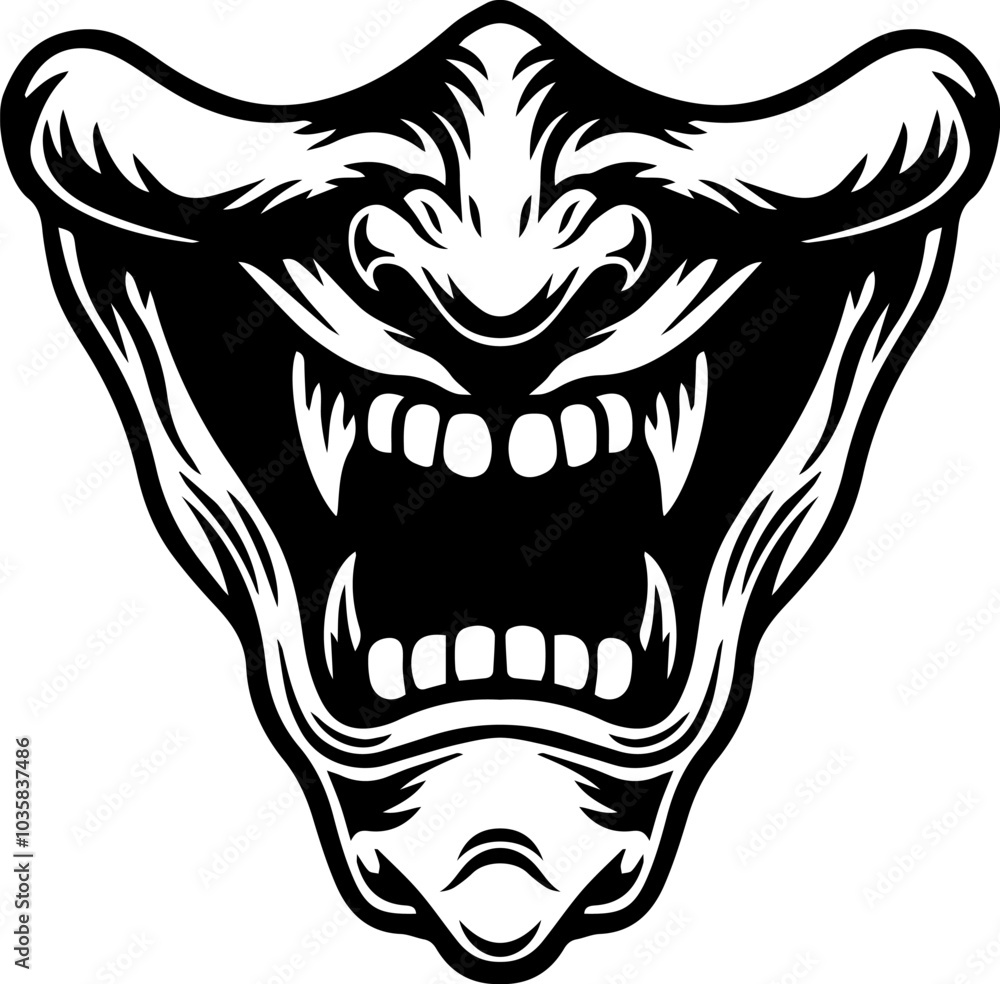 scary oni mask , vector illustration scary oni mask , vector illustration