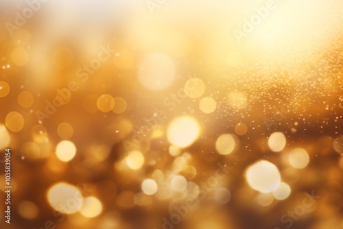 Blurred abstract christmas background with golden christmas lights 