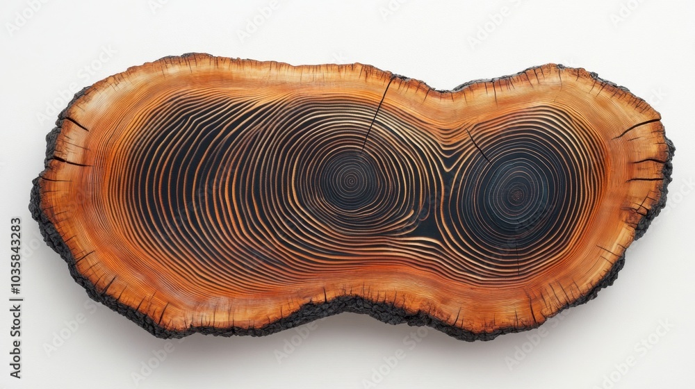 Tree rings in a wooden cross section, each ring telling the story of the tree's life and the years it has endured Tree rings in a wooden cross section, each ring telling the story of the tree's life and the years it has endured