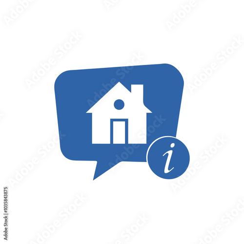 Address icon with information sign. Address icon and about, faq, help, hint symbol. Vector icon