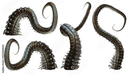 Photos 3D render of single alien tentacles illustration