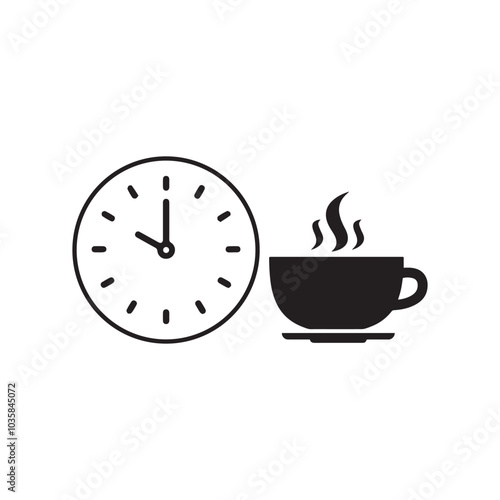 Coffee time vector icon. tea time illustration sign. thin linear symbol for web and mobile phone.