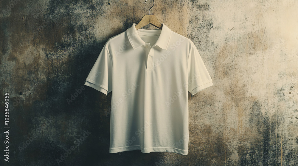 white polo shirt mockup on grunge background white polo shirt mockup on grunge background