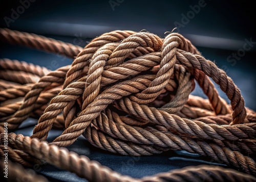 Thin Red String with Knots Isolated on White Background for Creative Concepts