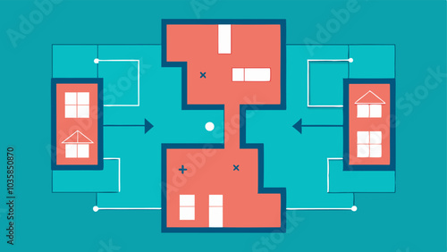 Visual Floor Plan A topdown view of a home layout marking pathways door placements and designated accessible zones clearly.