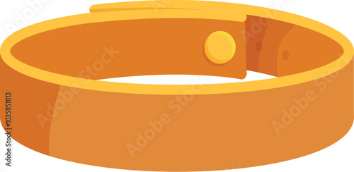Golden bracelet with clasp fastening isolated on white background is lying on horizontal surface