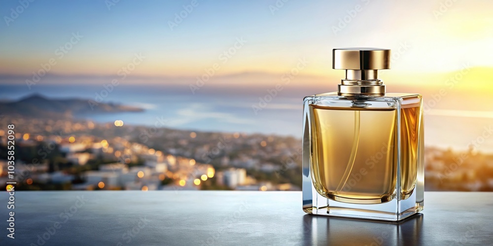 Luxury perfume bottle with panoramic view Luxury perfume bottle with panoramic view