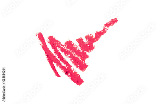 Foto Red lip liner stroke isolated on white background